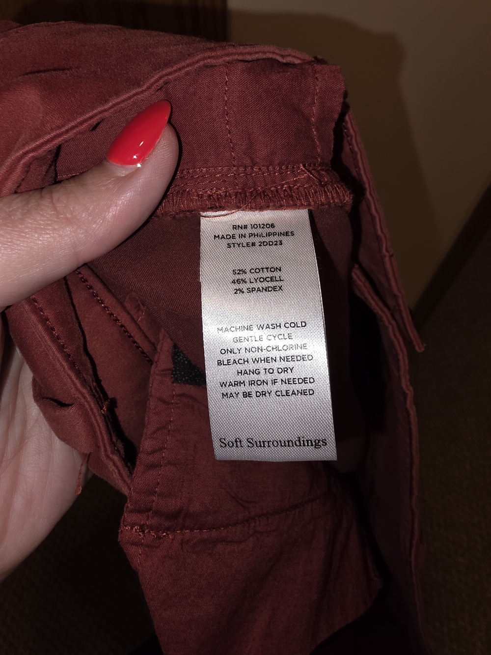 Soft Surroundings Straight-Leg Pants in Rusty Red - Picture 5 of 5